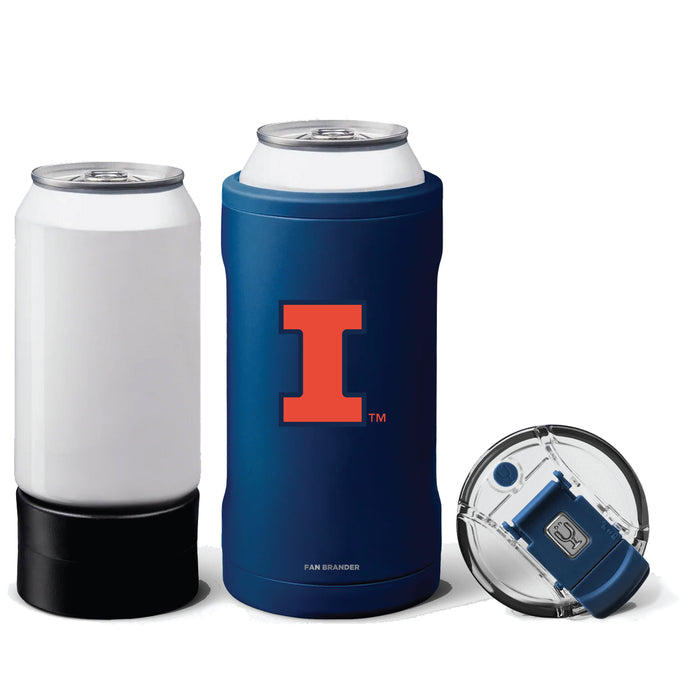 BruMate Hopsulator Trio 3-in-1 Insulated Can Cooler with Illinois Fighting Illini Primary Logo