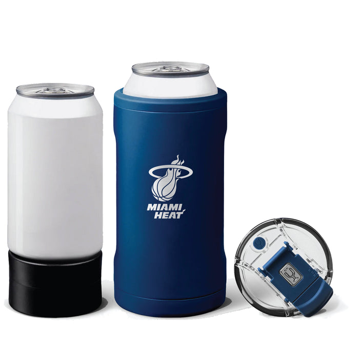 BruMate Hopsulator Trio 3-in-1 Insulated Can Cooler with Miami Heat Etched Primary Logo