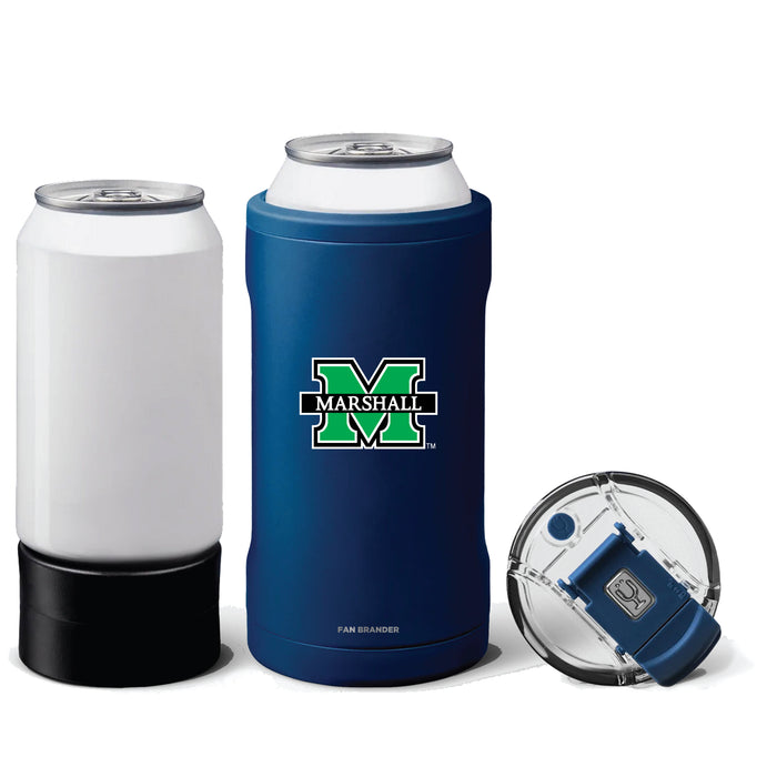 BruMate Hopsulator Trio 3-in-1 Insulated Can Cooler with Marshall Thundering Herd Primary Logo