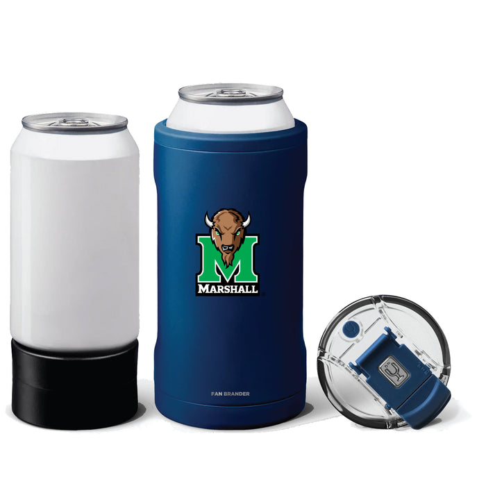 BruMate Hopsulator Trio 3-in-1 Insulated Can Cooler with Marshall Thundering Herd Secondary Logo