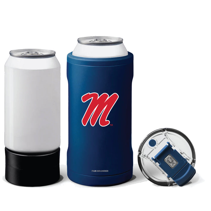 BruMate Hopsulator Trio 3-in-1 Insulated Can Cooler with Mississippi Ole Miss Secondary Logo