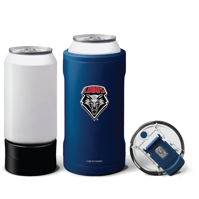BruMate Hopsulator Trio 3-in-1 Insulated Can Cooler with New Mexico Lobos Primary Logo