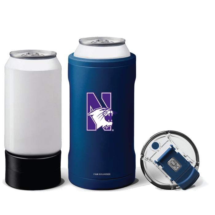BruMate Hopsulator Trio 3-in-1 Insulated Can Cooler with Northwestern Wildcats Secondary Logo