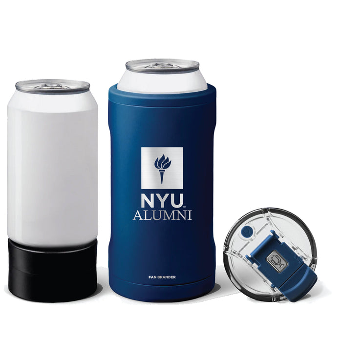 BruMate Hopsulator Trio 3-in-1 Insulated Can Cooler with NYU Primary Logo