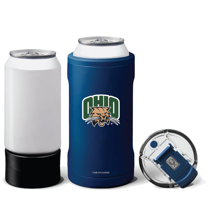 BruMate Hopsulator Trio 3-in-1 Insulated Can Cooler with Ohio University Bobcats Primary Logo