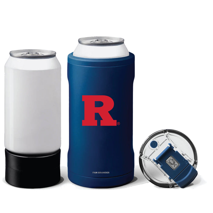 BruMate Hopsulator Trio 3-in-1 Insulated Can Cooler with Rutgers Scarlet Knights Primary Logo