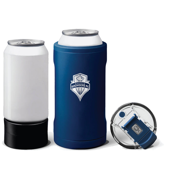 BruMate Hopsulator Trio 3-in-1 Insulated Can Cooler with Seatle Sounders Primary Logo