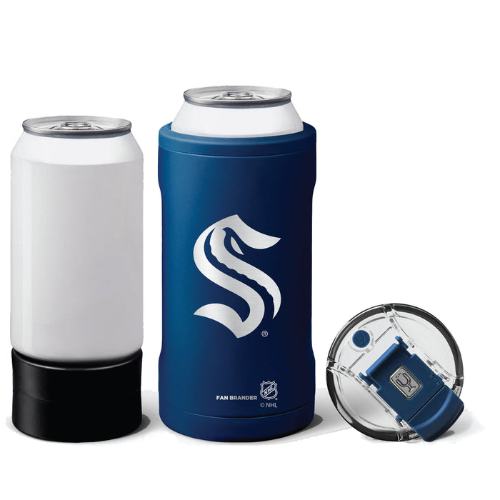 BruMate Hopsulator Trio 3-in-1 Insulated Can Cooler with Seattle Kraken Primary Etched Logo