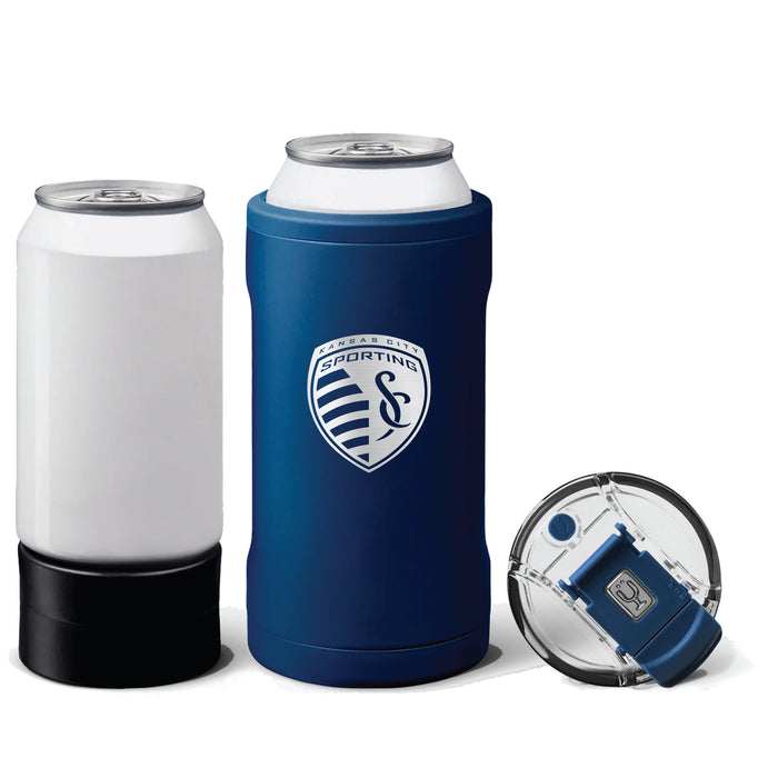 BruMate Hopsulator Trio 3-in-1 Insulated Can Cooler with Sporting Kansas City Primary Logo