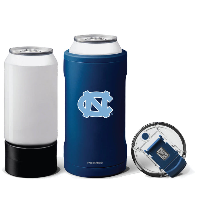 BruMate Hopsulator Trio 3-in-1 Insulated Can Cooler with UNC Tar Heels Primary Logo