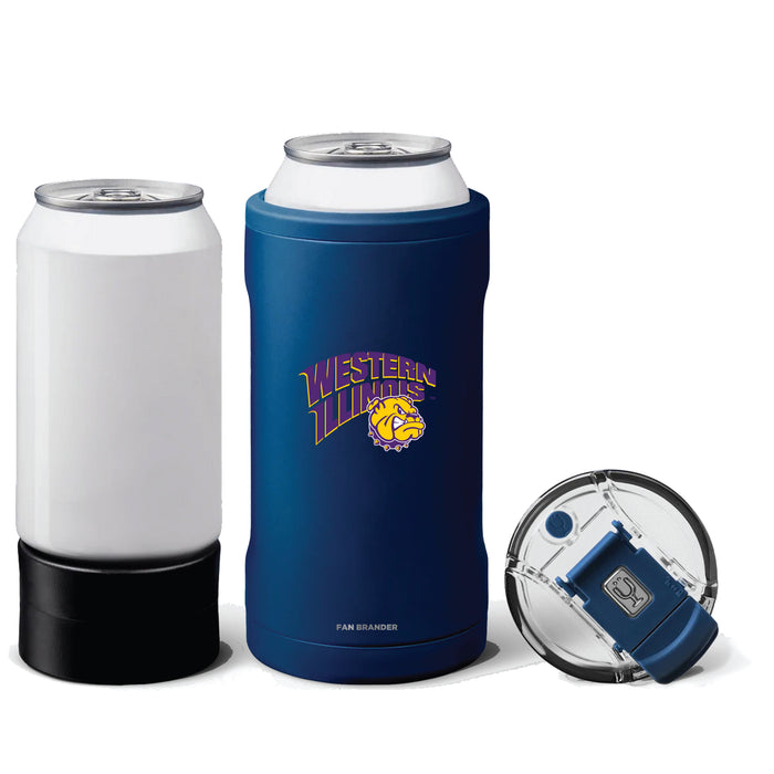 BruMate Hopsulator Trio 3-in-1 Insulated Can Cooler with Western Illinois University Leathernecks Primary Logo