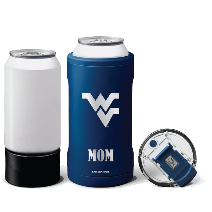 BruMate Hopsulator Trio 3-in-1 Insulated Can Cooler with West Virginia Mountaineers Primary Logo