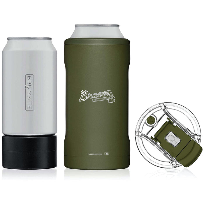 BruMate Hopsulator Trio 3-in-1 Insulated Can Cooler with Atlanta Braves Wordmark Etched Logo