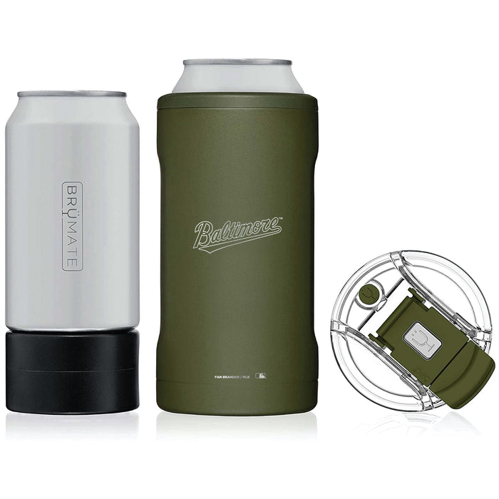 BruMate Hopsulator Trio 3-in-1 Insulated Can Cooler with Baltimore Orioles Wordmark Etched Logo
