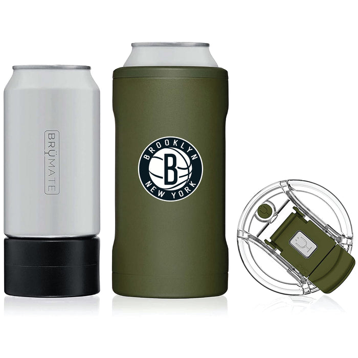 BruMate Hopsulator Trio 3-in-1 Insulated Can Cooler with Brooklyn Nets Secondary Logo