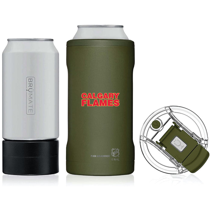 BruMate Hopsulator Trio 3-in-1 Insulated Can Cooler with Calgary Flames Secondary Logo