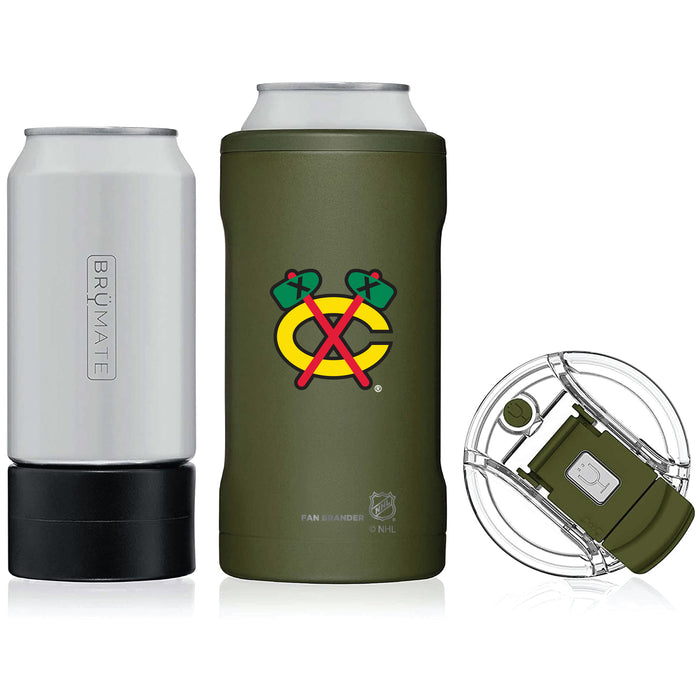 BruMate Hopsulator Trio 3-in-1 Insulated Can Cooler with Chicago Blackhawks Secondary Logo