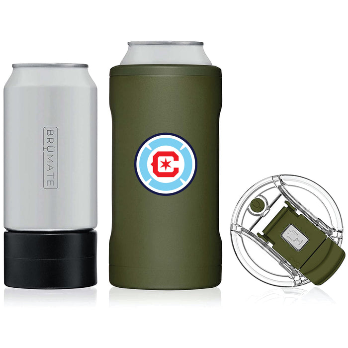 BruMate Hopsulator Trio 3-in-1 Insulated Can Cooler with Chicago Fire Primary Logo