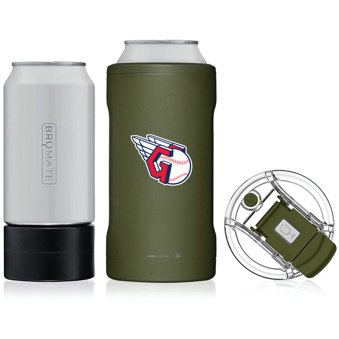 BruMate Hopsulator Trio 3-in-1 Insulated Can Cooler with Cleveland Guardians Primary Logo