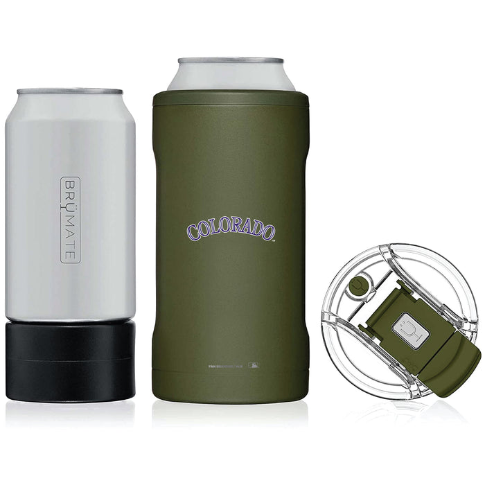 BruMate Hopsulator Trio 3-in-1 Insulated Can Cooler with Colorado Rockies Wordmark Logo