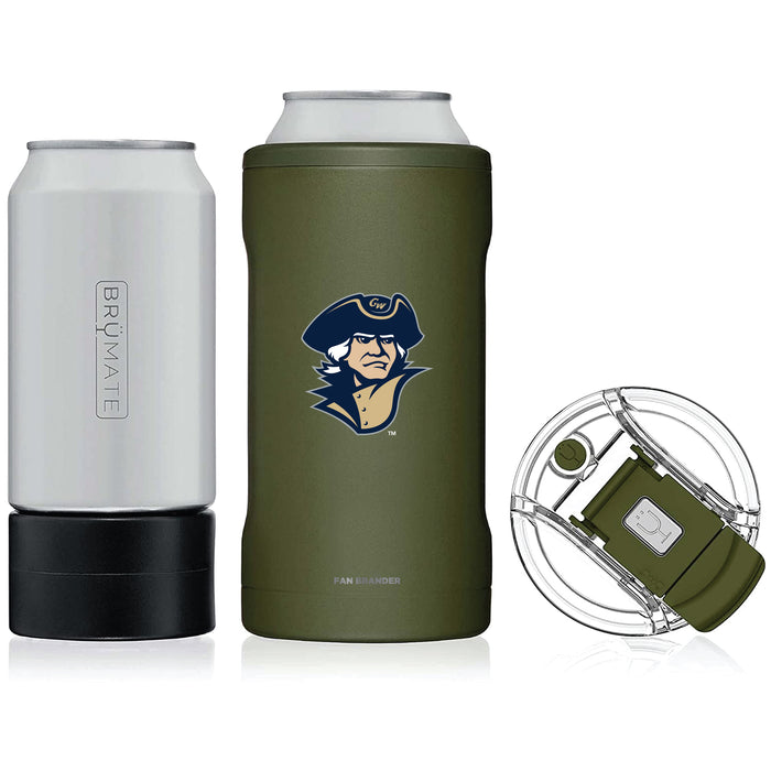 BruMate Hopsulator Trio 3-in-1 Insulated Can Cooler with George Washington Colonials Secondary Logo