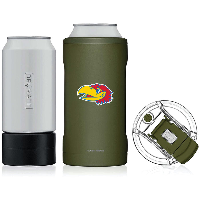 BruMate Hopsulator Trio 3-in-1 Insulated Can Cooler with Kansas Jayhawks Secondary Logo