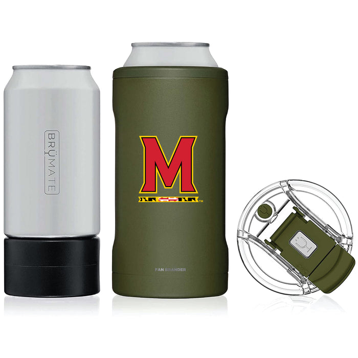 BruMate Hopsulator Trio 3-in-1 Insulated Can Cooler with Maryland Terrapins Primary Logo