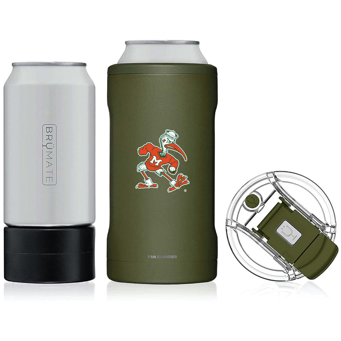 BruMate Hopsulator Trio 3-in-1 Insulated Can Cooler with Miami Hurricanes Secondary Logo