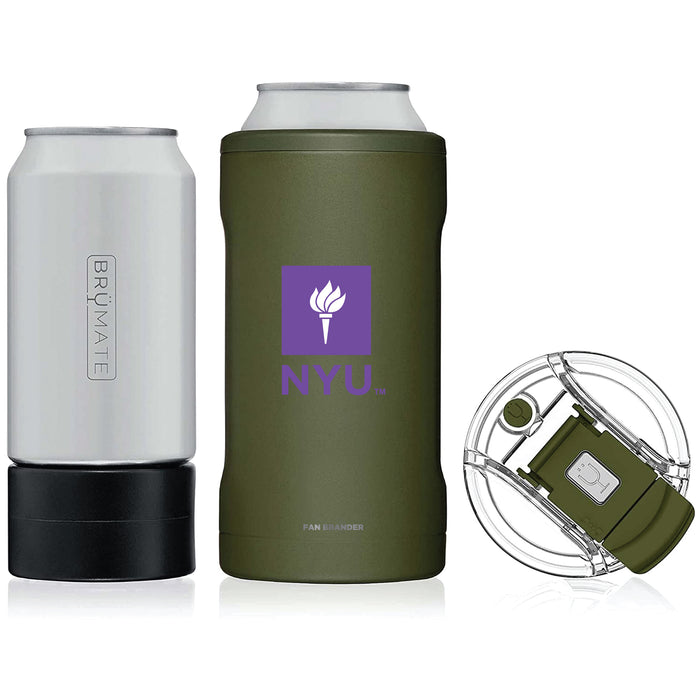 BruMate Hopsulator Trio 3-in-1 Insulated Can Cooler with NYU Primary Logo