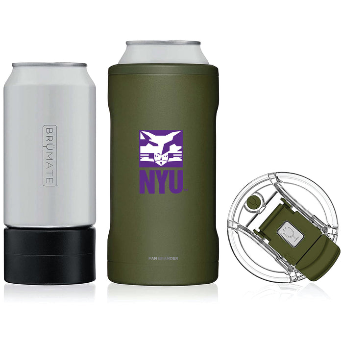 BruMate Hopsulator Trio 3-in-1 Insulated Can Cooler with NYU Secondary Logo