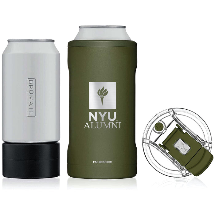 BruMate Hopsulator Trio 3-in-1 Insulated Can Cooler with NYU Primary Logo