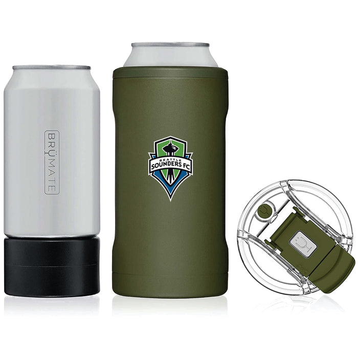 BruMate Hopsulator Trio 3-in-1 Insulated Can Cooler with Seatle Sounders Primary Logo