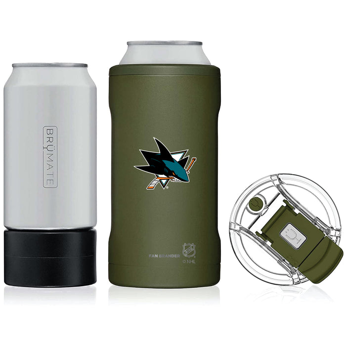 BruMate Hopsulator Trio 3-in-1 Insulated Can Cooler with San Jose Sharks Primary Logo