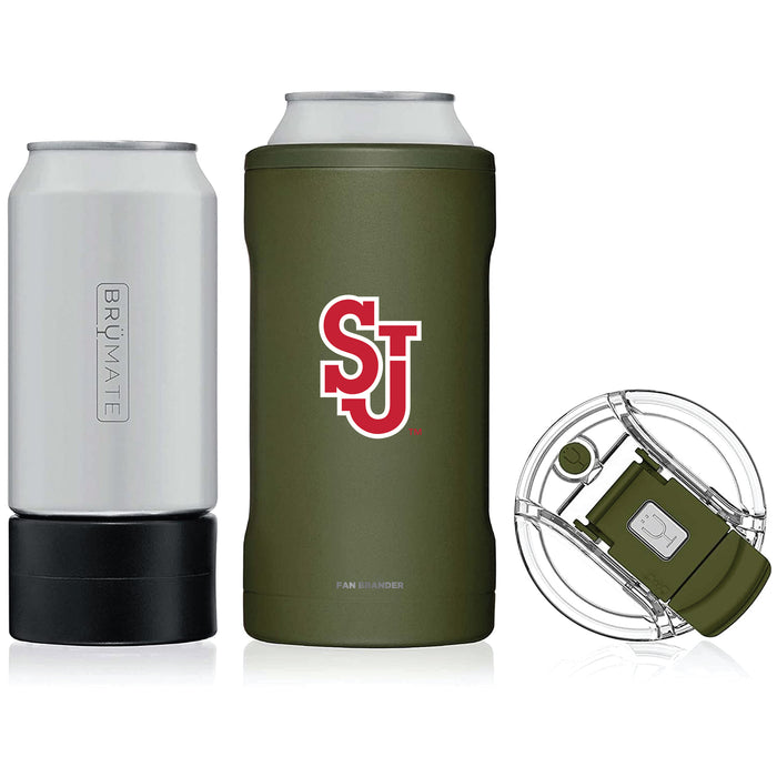 BruMate Hopsulator Trio 3-in-1 Insulated Can Cooler with St. John's Red Storm Primary Logo