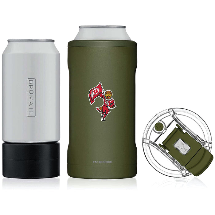 BruMate Hopsulator Trio 3-in-1 Insulated Can Cooler with Utah Utes Secondary Logo