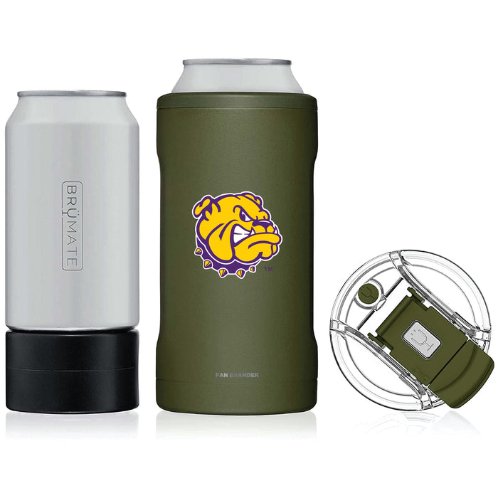 BruMate Hopsulator Trio 3-in-1 Insulated Can Cooler with Western Illinois University Leathernecks Secondary Logo