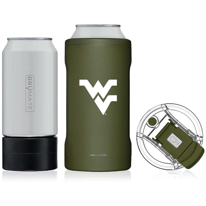 BruMate Hopsulator Trio 3-in-1 Insulated Can Cooler with West Virginia Mountaineers Primary Logo