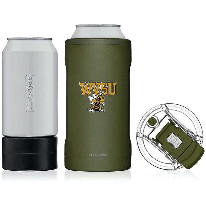 BruMate Hopsulator Trio 3-in-1 Insulated Can Cooler with West Virginia State Univ Yellow Jackets Primary Logo