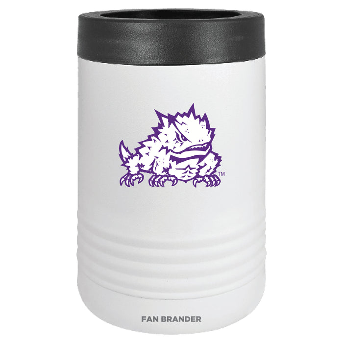 Fan Brander 12oz/16oz Can Cooler with Texas Christian University Horned Frogs Secondary Logo
