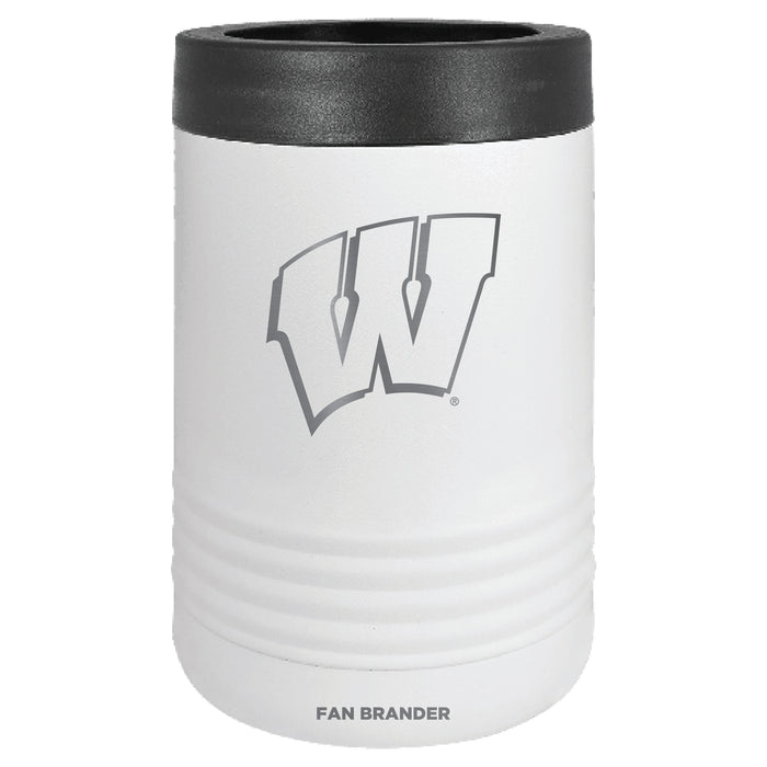 Fan Brander 12oz/16oz Can Cooler with Wisconsin Badgers Etched Primary Logo