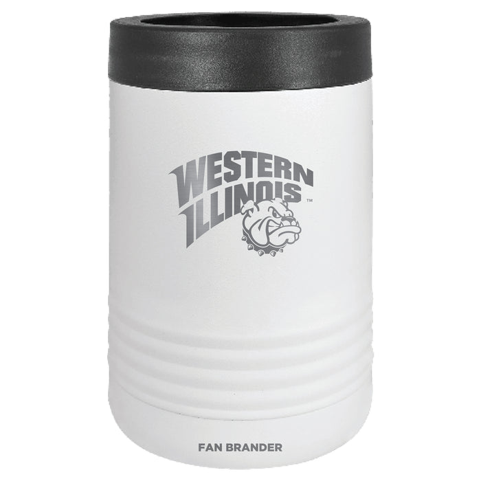 Fan Brander 12oz/16oz Can Cooler with Western Illinois University Leathernecks Etched Primary Logo
