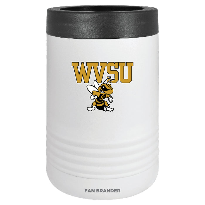 Fan Brander 12oz/16oz Can Cooler with West Virginia State Univ Yellow Jackets Primary Logo