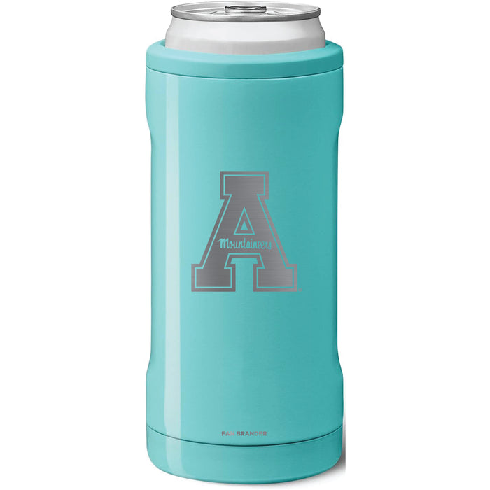 BruMate Slim Insulated Can Cooler with Appalachian State Mountaineers Primary Logo