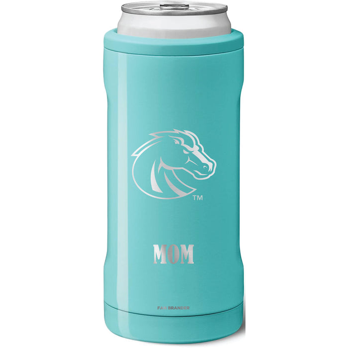 BruMate Slim Insulated Can Cooler with Boise State Broncos Mom Primary Logo