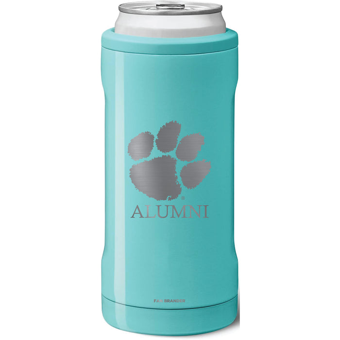 BruMate Slim Insulated Can Cooler with Clemson Tigers Alumni Primary Logo