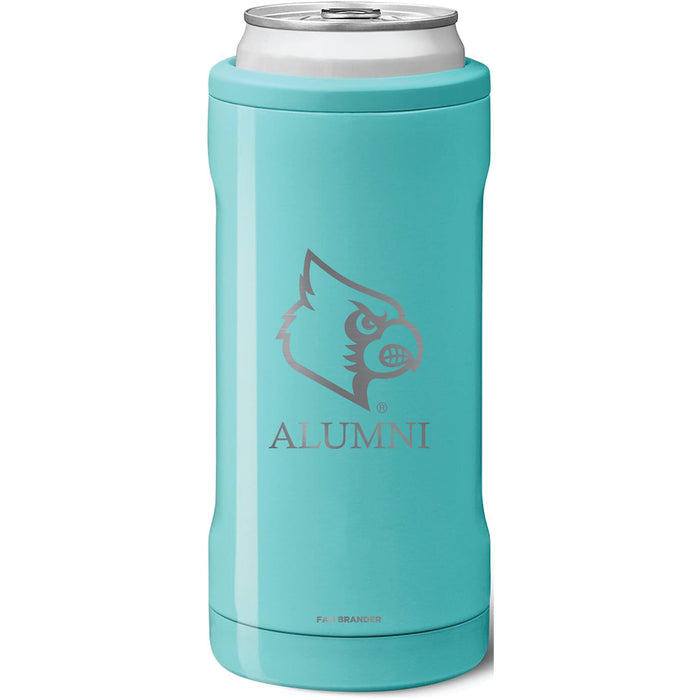 BruMate Slim Insulated Can Cooler with Louisville Cardinals Alumni Primary Logo