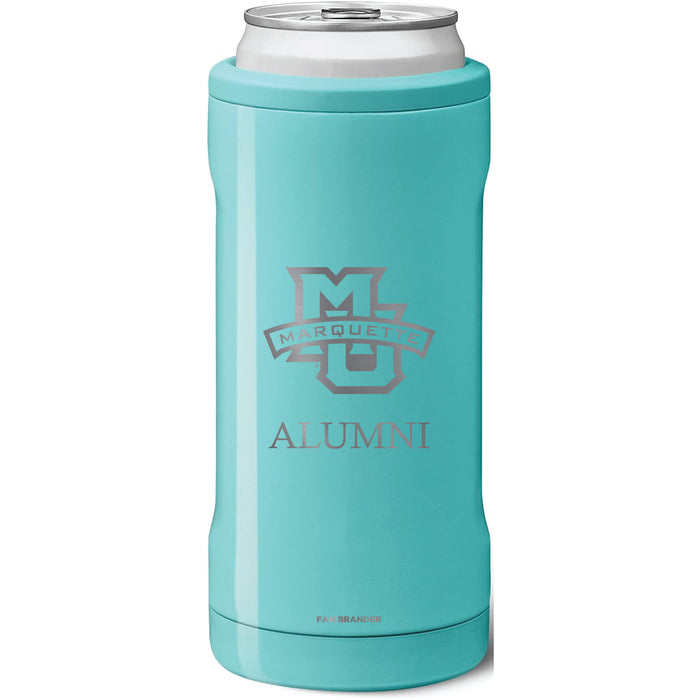 BruMate Slim Insulated Can Cooler with Marquette Golden Eagles Alumni Primary Logo