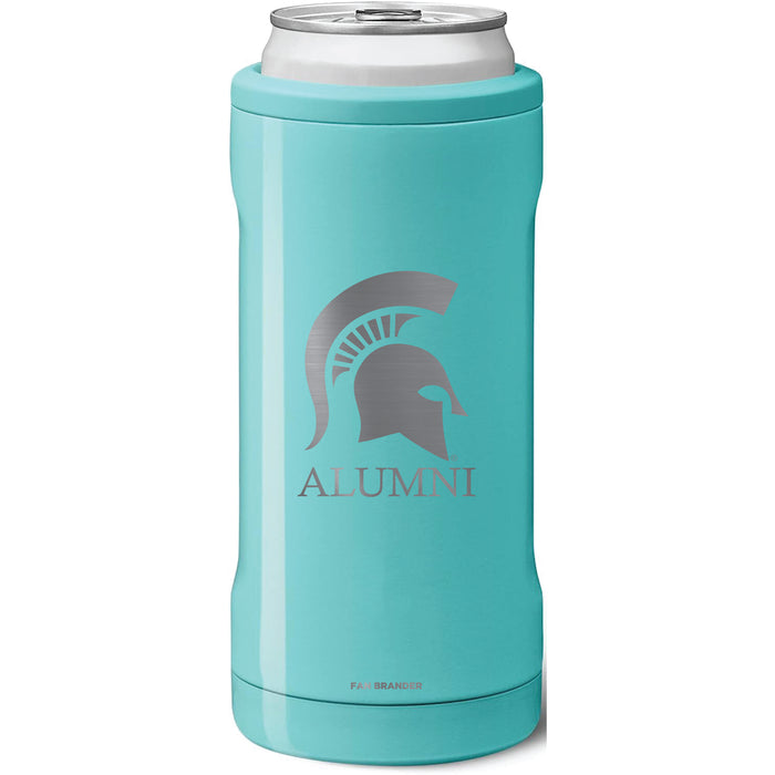 BruMate Slim Insulated Can Cooler with Michigan State Spartans Alumni Primary Logo