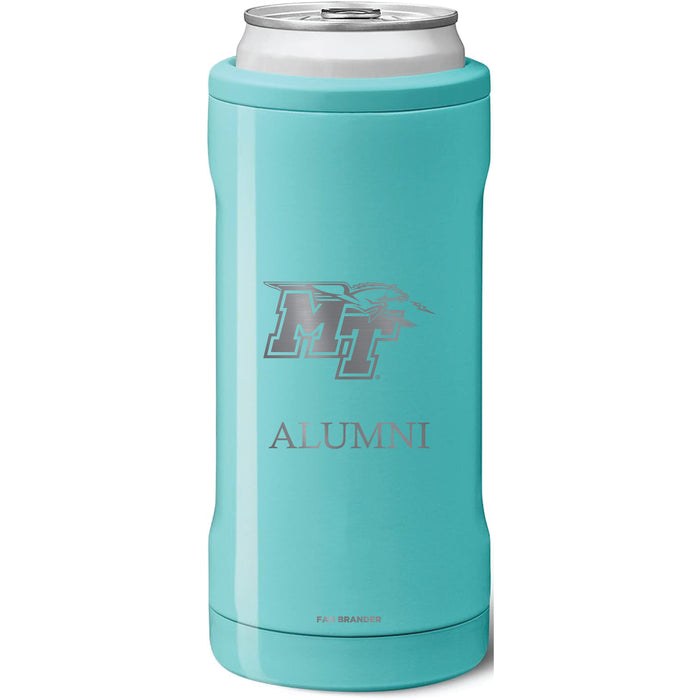 BruMate Slim Insulated Can Cooler with Middle Tennessee State Blue Raiders Alumni Primary Logo