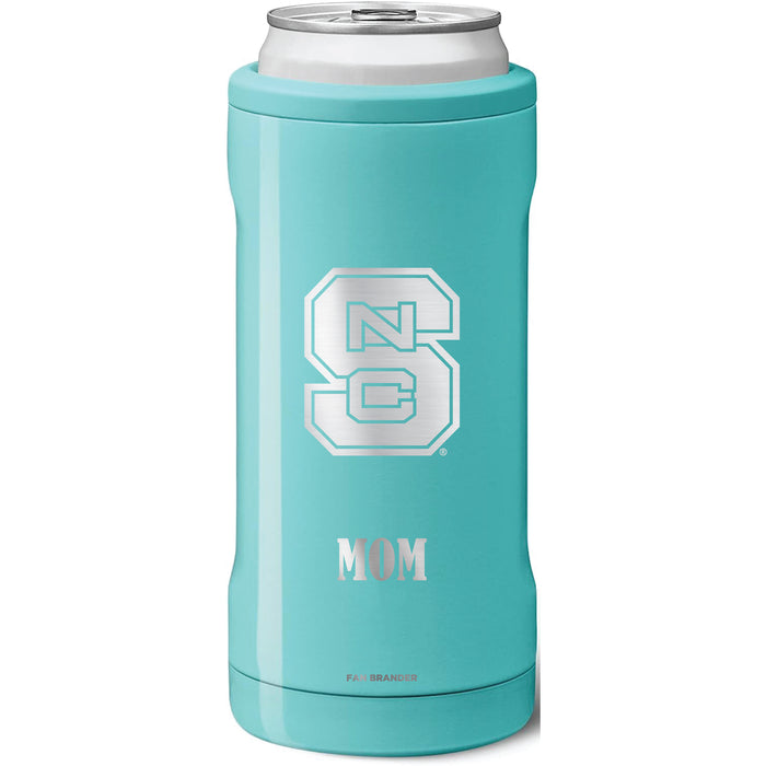 BruMate Slim Insulated Can Cooler with NC State Wolfpack Mom Primary Logo